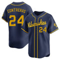 M.Brewers #24 William Contreras Player Navy Home Limited Gdoa Stitched Jerseys