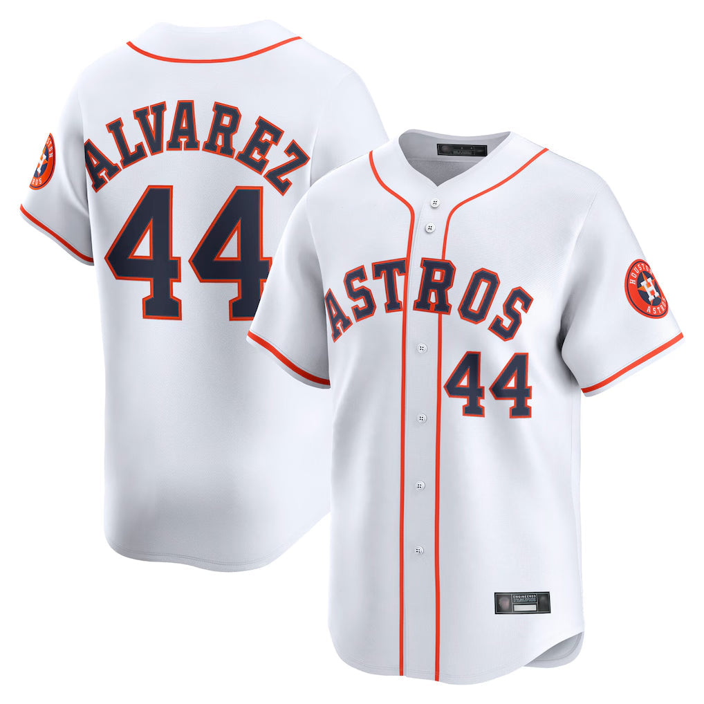 H.Astros #44 Yordan Alvarez Player White Home Limited Gdoa Stitched Jerseys