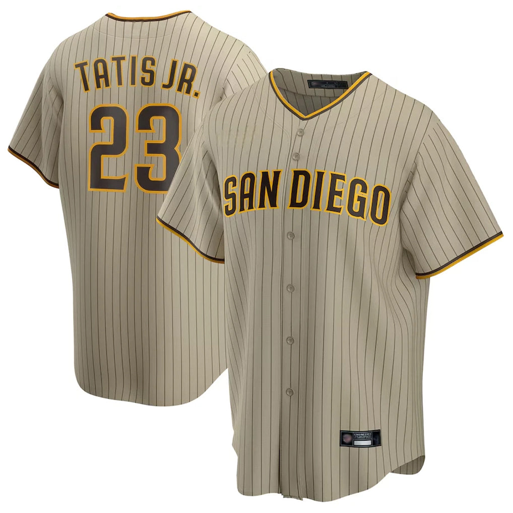 S.Diego Padres #23 Fernando Tatis Jr Player Khaki Home Game Gdoa Stitched Jerseys