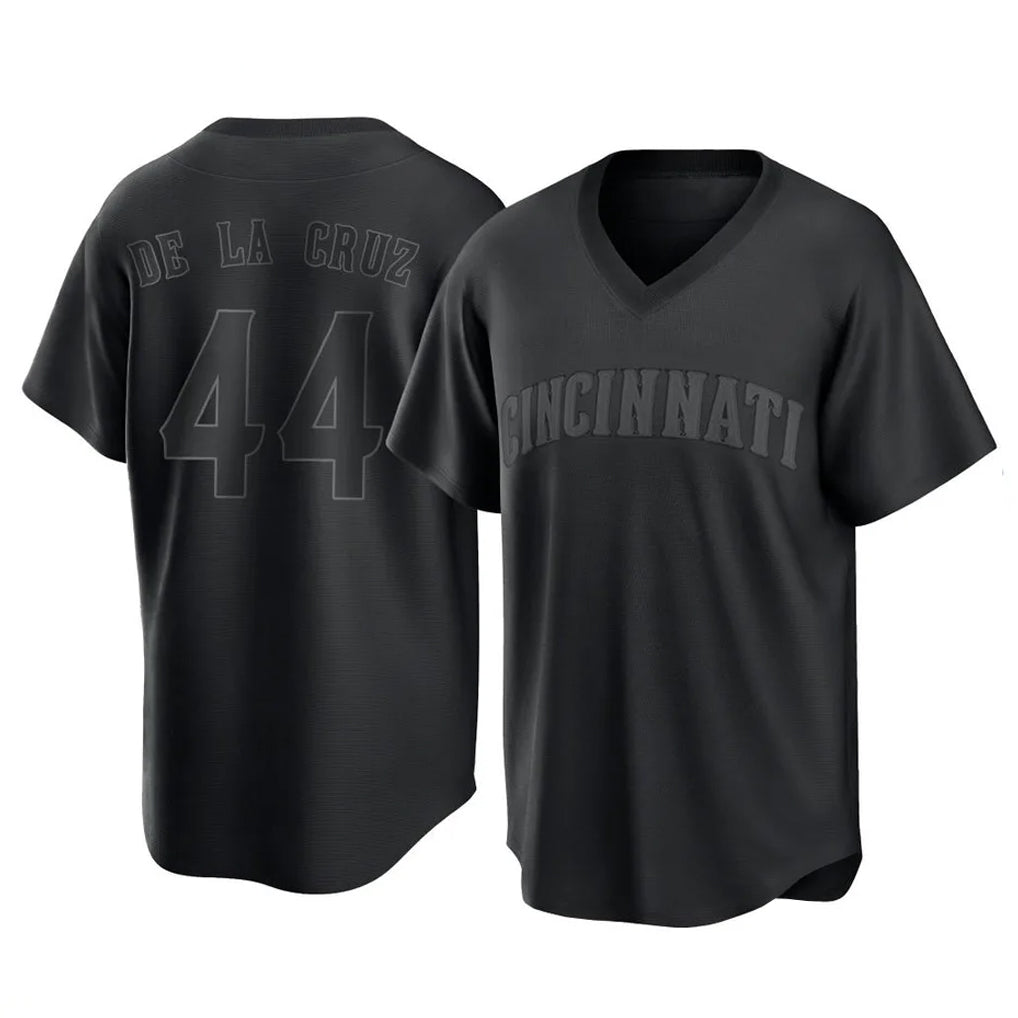 C.Reds #44 Elly De La Cruz Player Black T-shirt Game Home Gdoa Stitched Jerseys