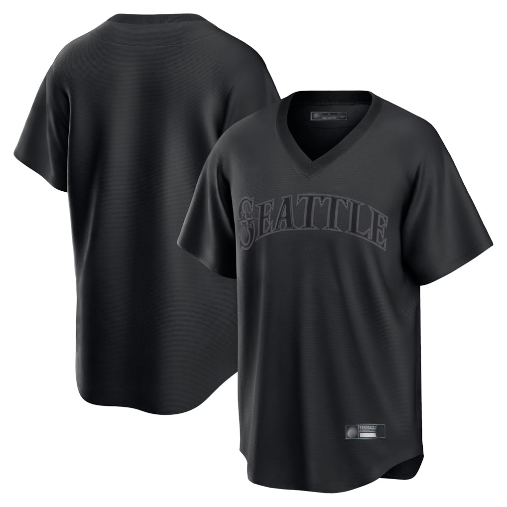 S.Mariners ## Mariners Blank Player Black Replica Fashion T-shirt Gdoa Stitched Jerseys