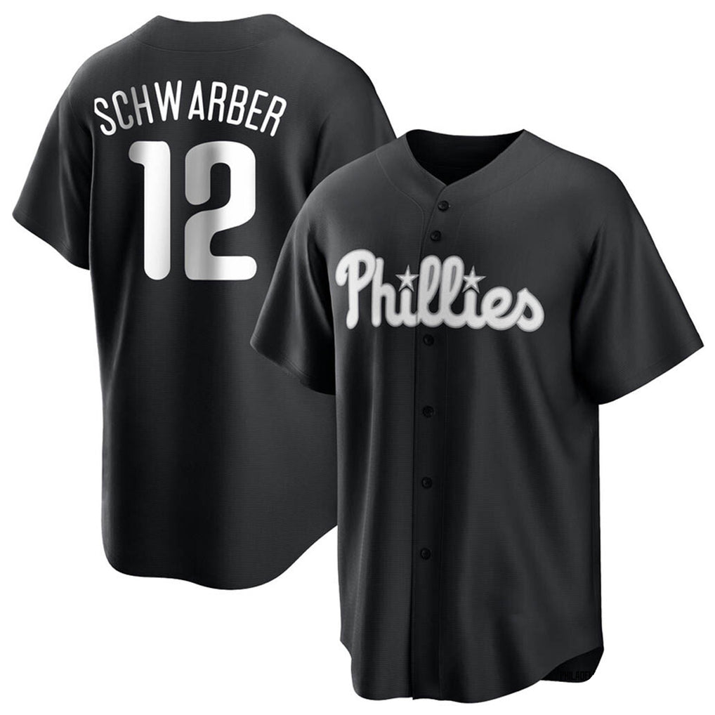 P.Phillies #12 Kyle Schwarber Player Black Alt Fashion Home Game Stitched Jerseys