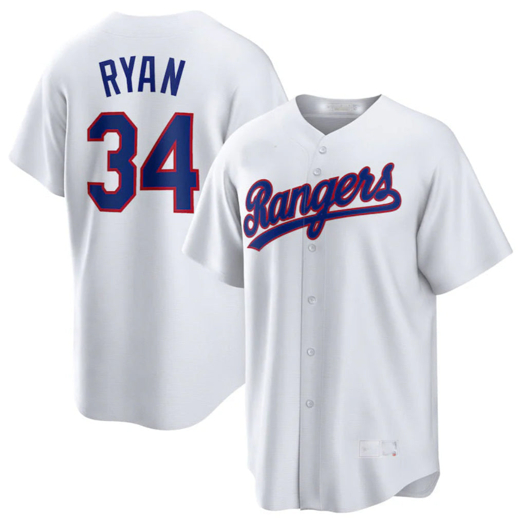 T.Rangers #34 Nolan Ryan Player White Home Game Stitched Jerseys