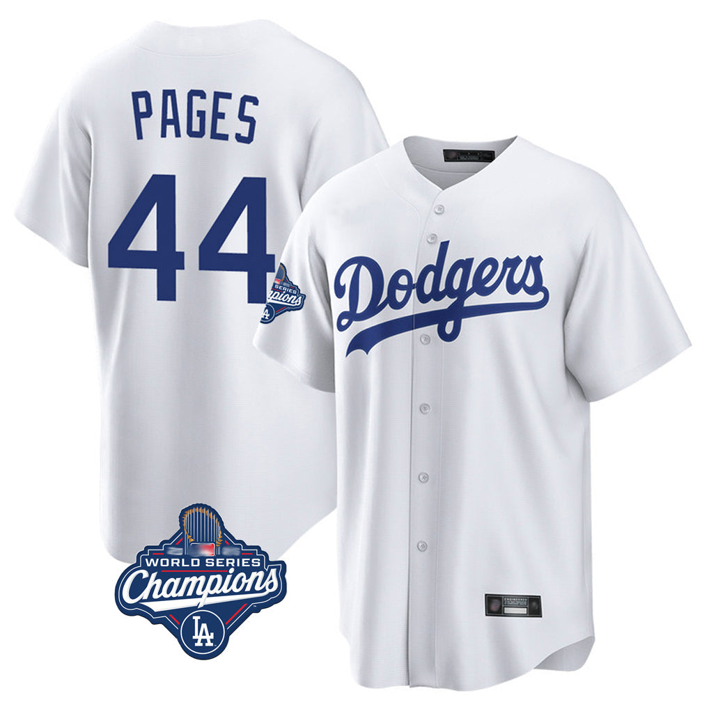 LA.Dodgers #44 Andy Pages Player White World Series Meet Game Home Gdoa Stitched Jerseys