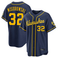 M.Brewers #32 Jacob Misiorowski Player Navy Home Stadium Game Gdoa Stitched Jerseys