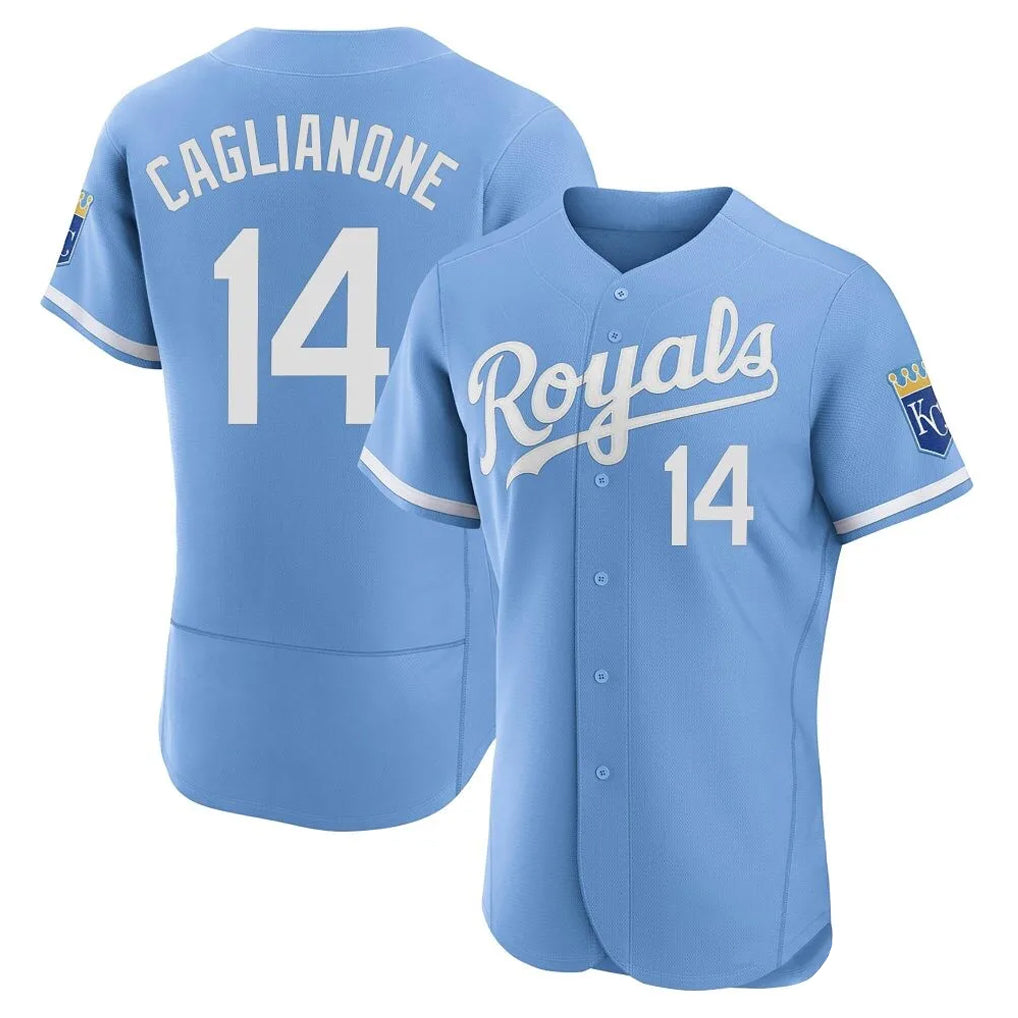 KC.Royals #14 Jac Caglianone Player Light Blue Alt Limited Elite Home Gdoa Stitched Jerseys