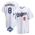 LA.Dodgers #8 Enrique Hern¨¢ndez Player Gold White World Series Meet 2026 Collection Stadium Limited Gdoa Stitched Jerseys