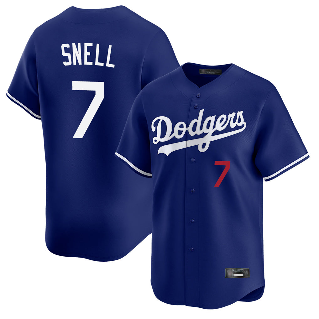LA.Dodgers #7 Blake Snell Player Royal Limited Home Gdoa Stitched Jerseys