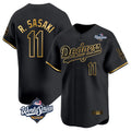 LA.Dodgers #11 Roki Sasaki Player Black Gold World Series Limited Home Gdoa Stitched Jerseys