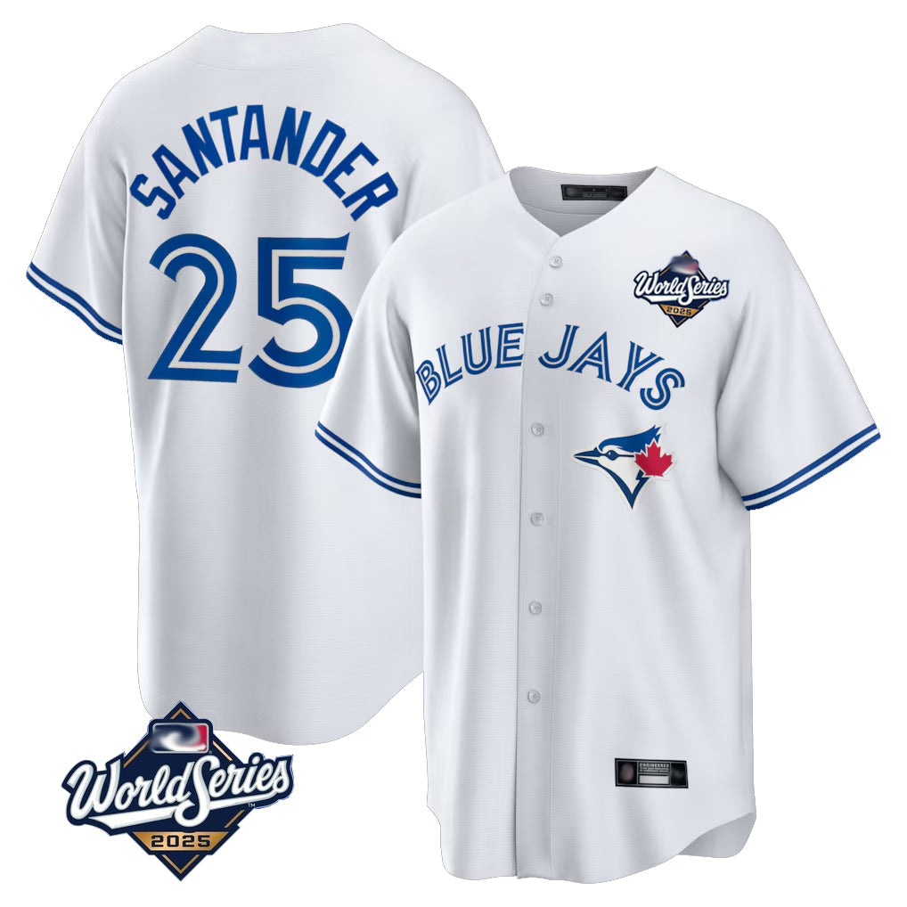 T.Blue Jays #25 Anthony Santander Player White 2025 World Series Game Stitched Jerseys