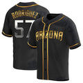 A.Diamondbacks #57 Eduardo Rodriguez Player Black Golden Replica Alternate Stitched Jersey