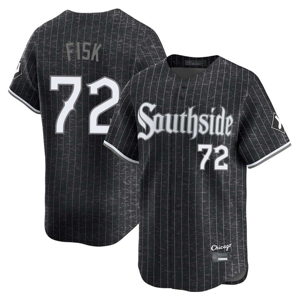 C.White Sox #72 Carlton Fisk Player Black City Connect Limited Home Gdoa Stitched Jerseys