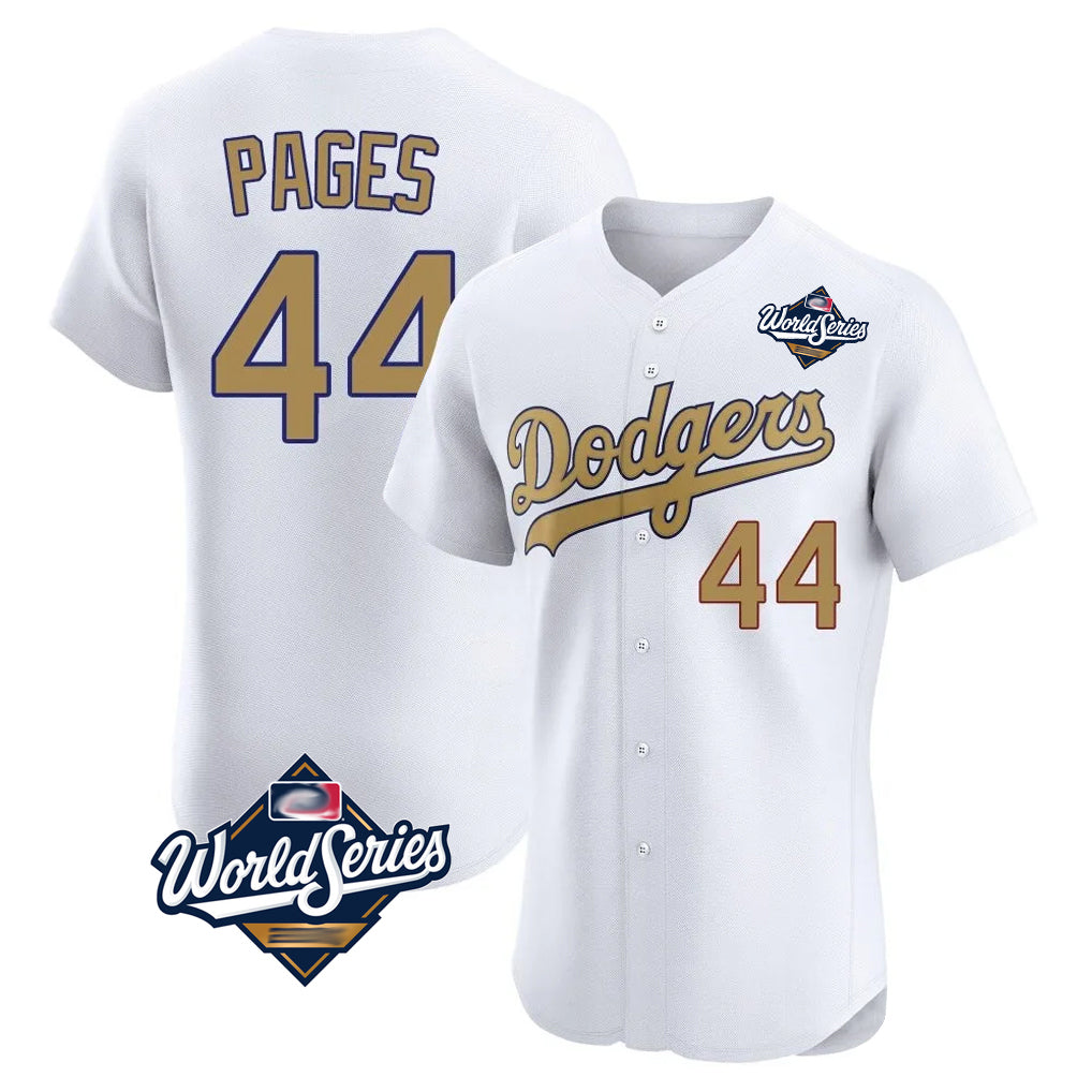 LA.Dodgers #44 Andy Pages Player Gold World Series Limited Elite Home Gdoa Stitched Jerseys