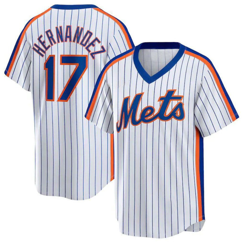 NY.Mets #17 Keith Hernandez Player White Cooperstown Collection T-shirt Home Stitched Jerseys