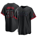C.Reds #30 Ken Griffey Player Black City Connect Home Game Gdoa Stitched Jerseys