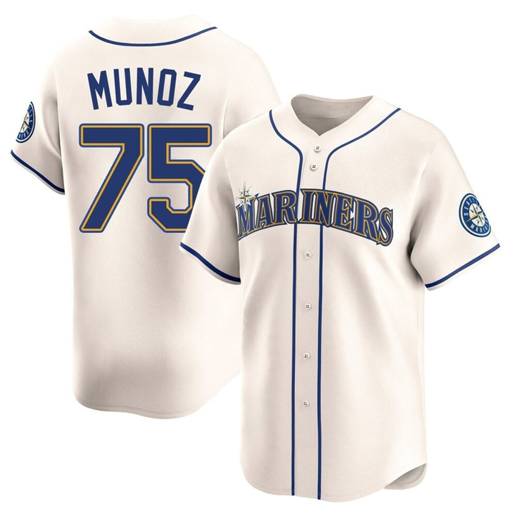S.Mariners #75 Andres Munoz Player Cream Home Limited Stitched Jerseys
