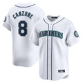 S.Mariners #8 Dominic Canzone Player White Home Limited Stitched Jerseys