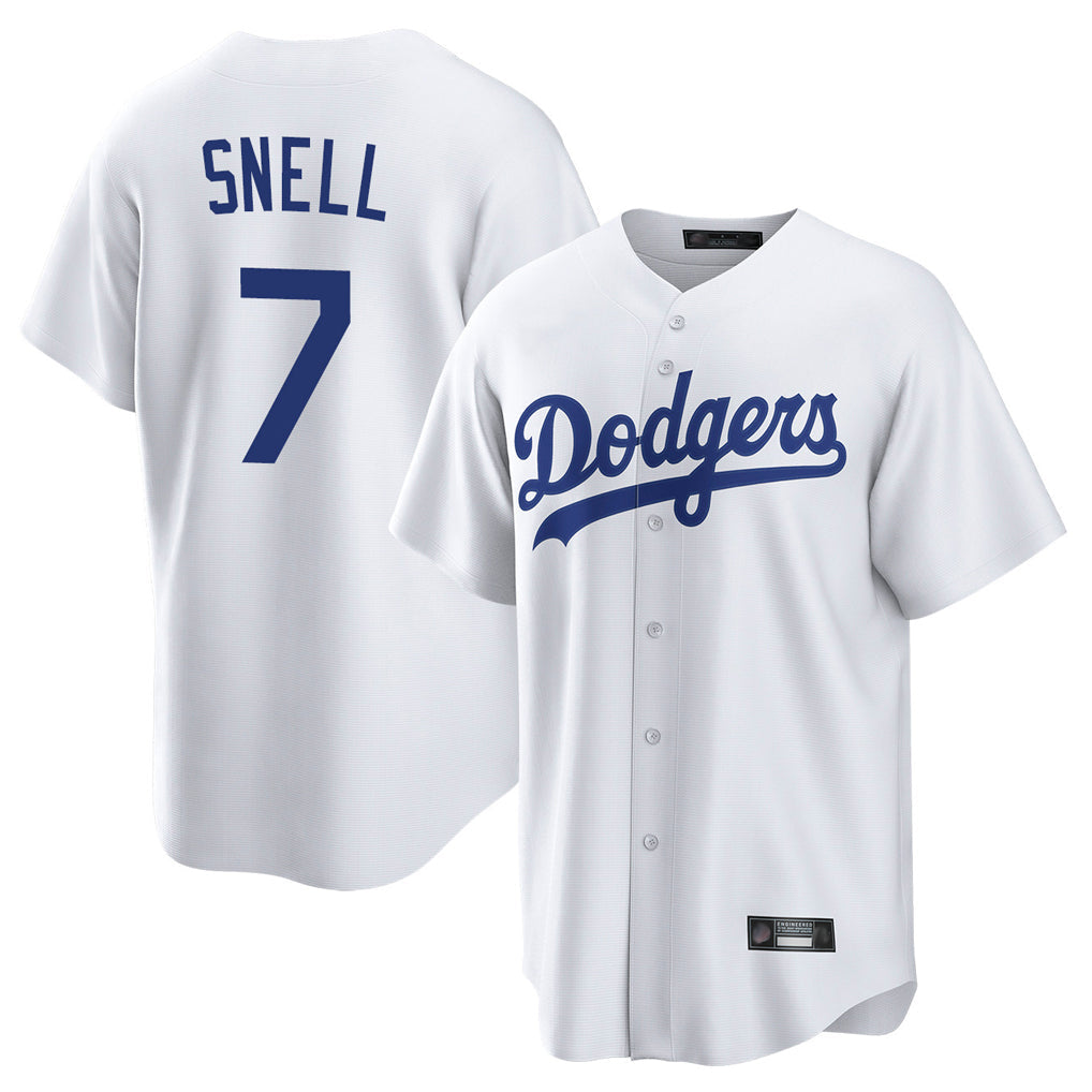 LA.Dodgers #7 Blake Snell Player White Game Home Gdoa Stitched Jerseys