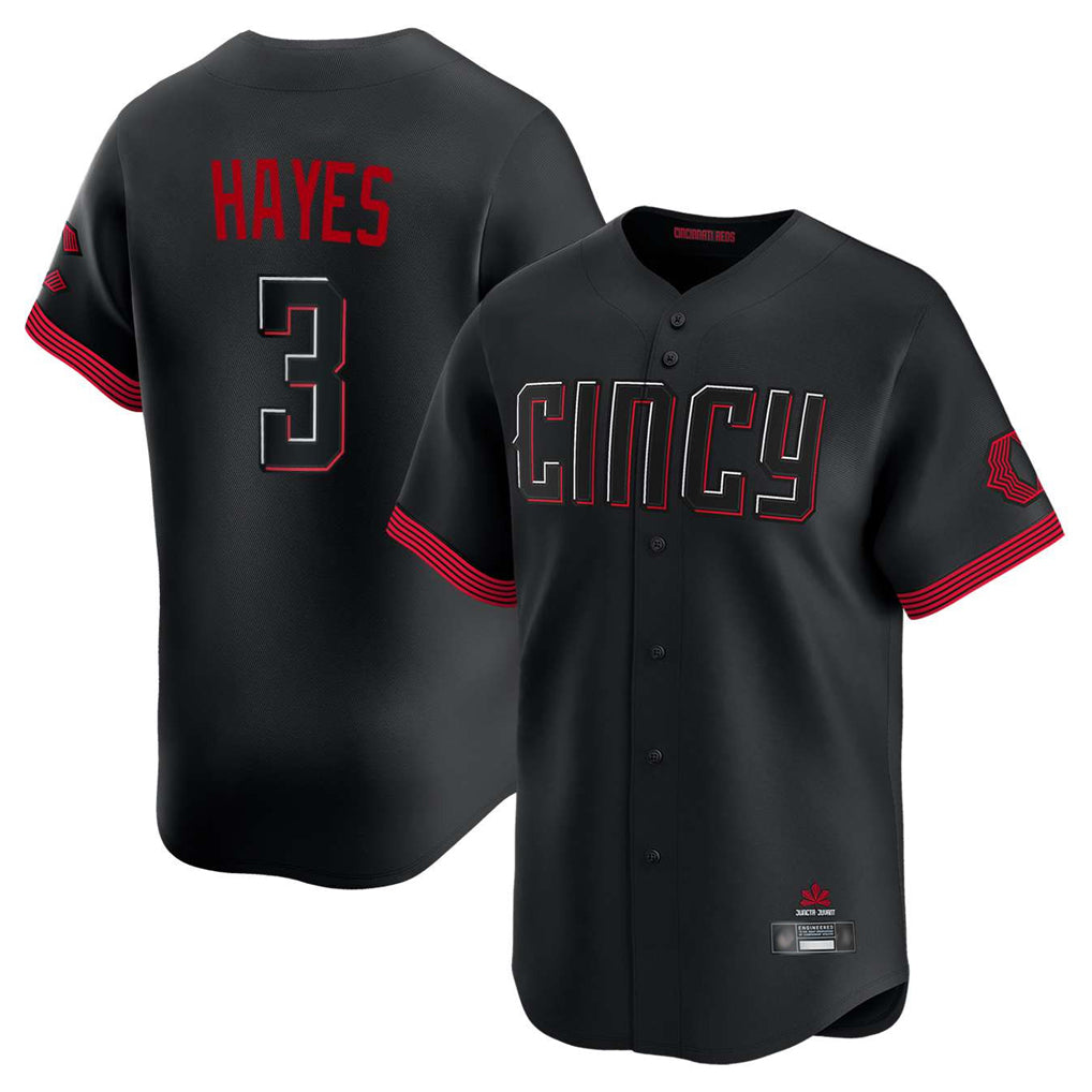 C.Reds #3 Ke'Bryan Hayes Player Black City Connect Home Limited Gdoa Stitched Jerseys