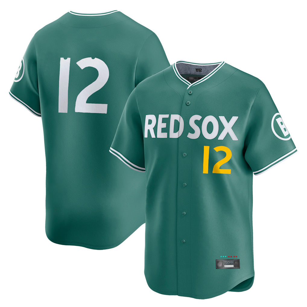 B.Red Sox #12 Connor Wong Player Green City Connect Limited Home Game Gdoa Stitched Jerseys