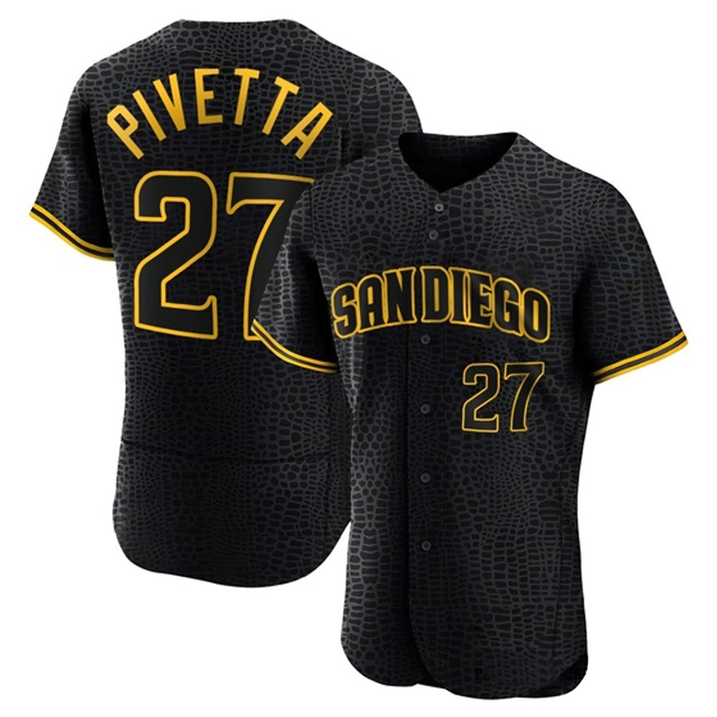 S.Diego Padres #27 Nick Pivetta Player Black Snake Skin City Home Limited Elite Gdoa Stitched Jerseys