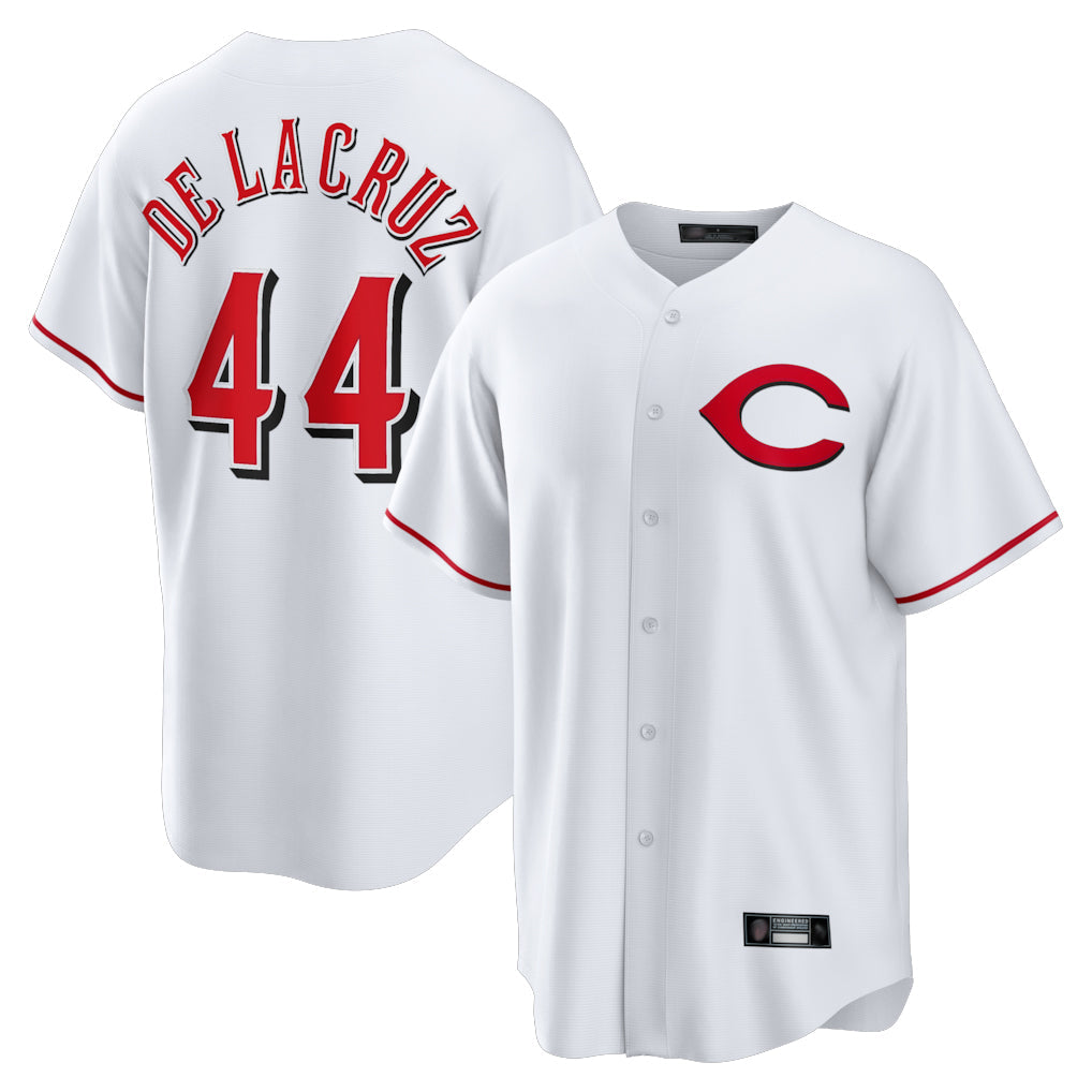 C.Reds #44 Elly De La Cruz Player White Home Game Gdoa Stitched Jerseys