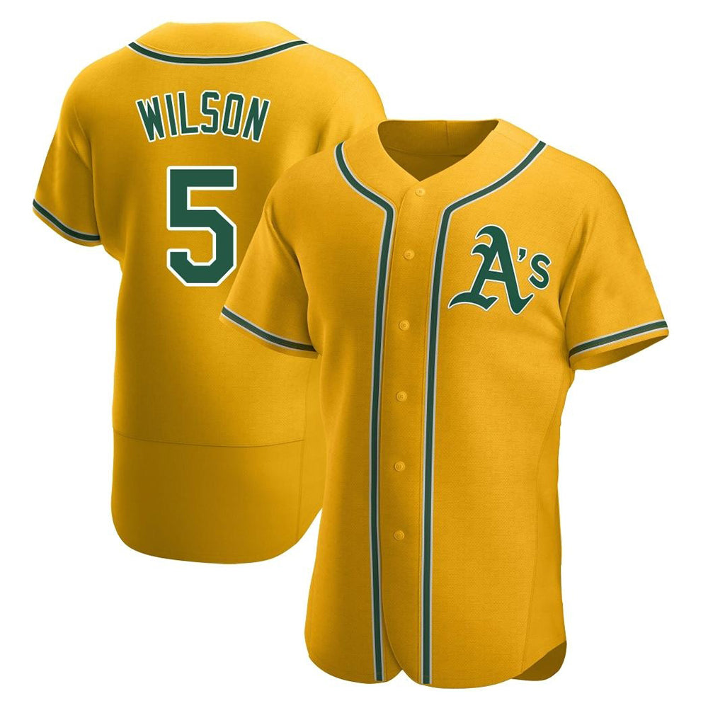 Athletics #5 Jacob Wilson Gold Authentic Alternate Stitched Jersey