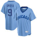 C.Cubs #9 Miguel Amaya Player Blue T-shirt Cooperstown Collection Limited Gdoa Stitched Jerseys