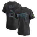 T.Bay Rays #2 Yandy Diaz Player Black City Connect Home Limited Elite Stitched Jerseys