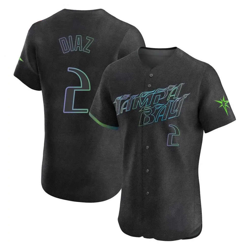 T.Bay Rays #2 Yandy Diaz Player Black City Connect Home Limited Elite Stitched Jerseys