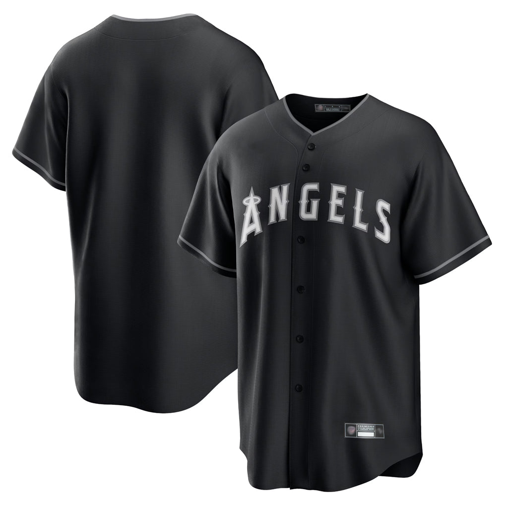 LA.Angels ## Angels Blank Player Black Lights Out Fashion T-shirt Gdoa Stitched Jerseys