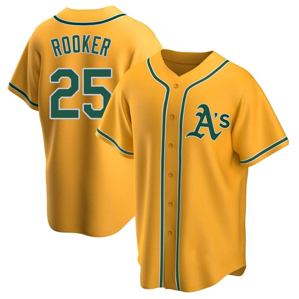 Athletics #25 Brent Rooker Player Gold Replica Alternate Stitched Jersey