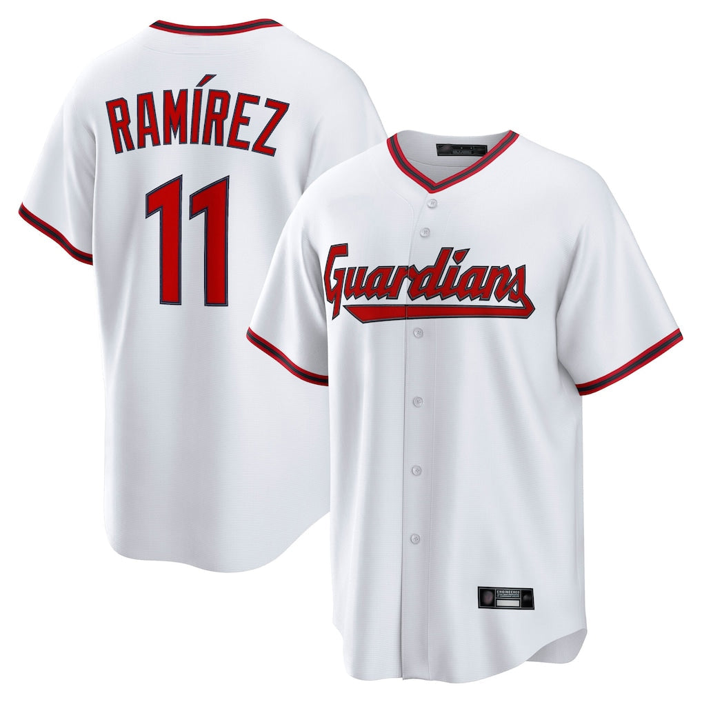 C.Guardians #11 Jose Ramirez Player White Game Home Gdoa Stitched Jerseys