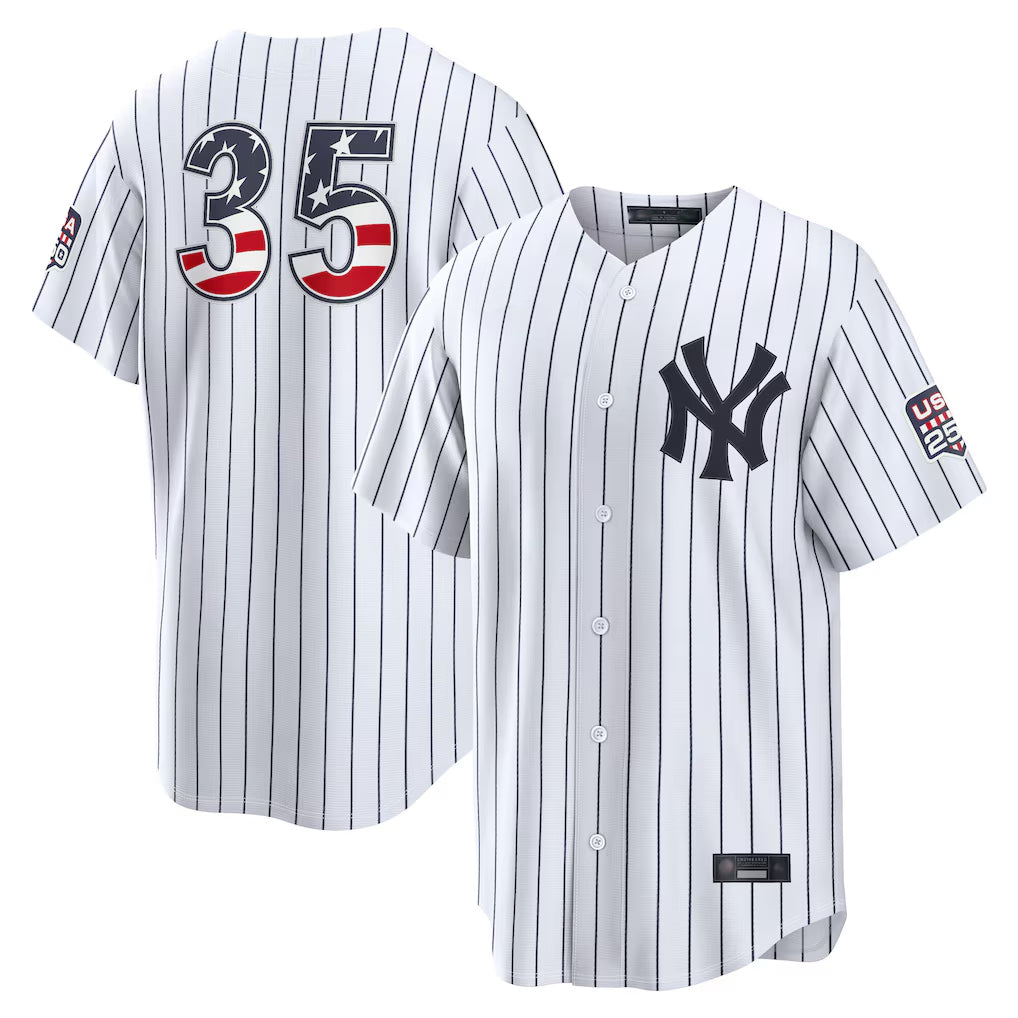 NY.Yankees #35 Cody Bellinger Player White USA 250 Fourth of July Limited Elite Home Game Gdoa250Ys Stitched Jerseys