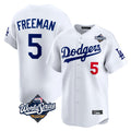 LA.Dodgers #5 Freddie Freeman Player White World Series Limited Home Gdoa Stitched Jerseys