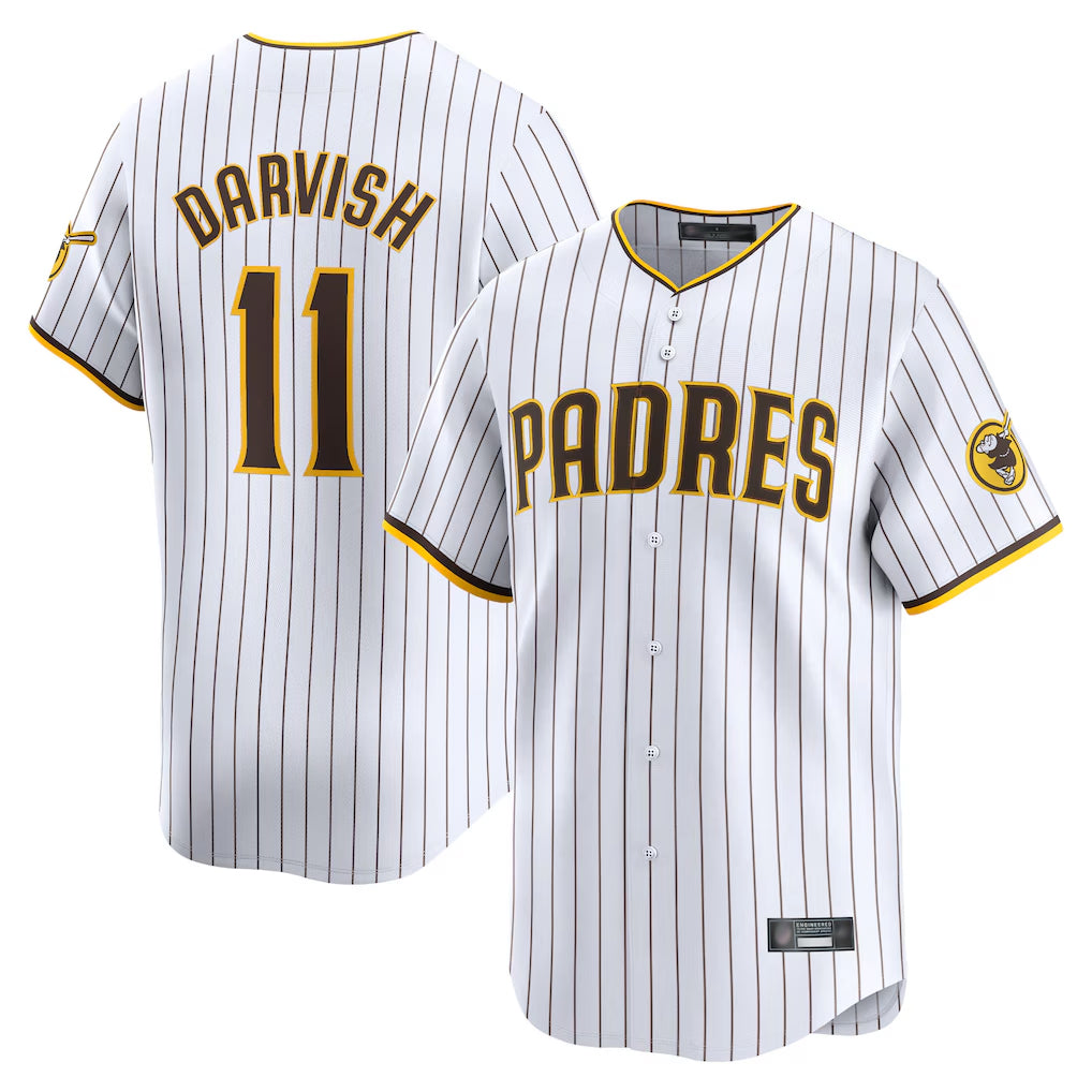 S.Diego Padres #11 Yu Darvish Player White Home Limited Stitched Jerseys