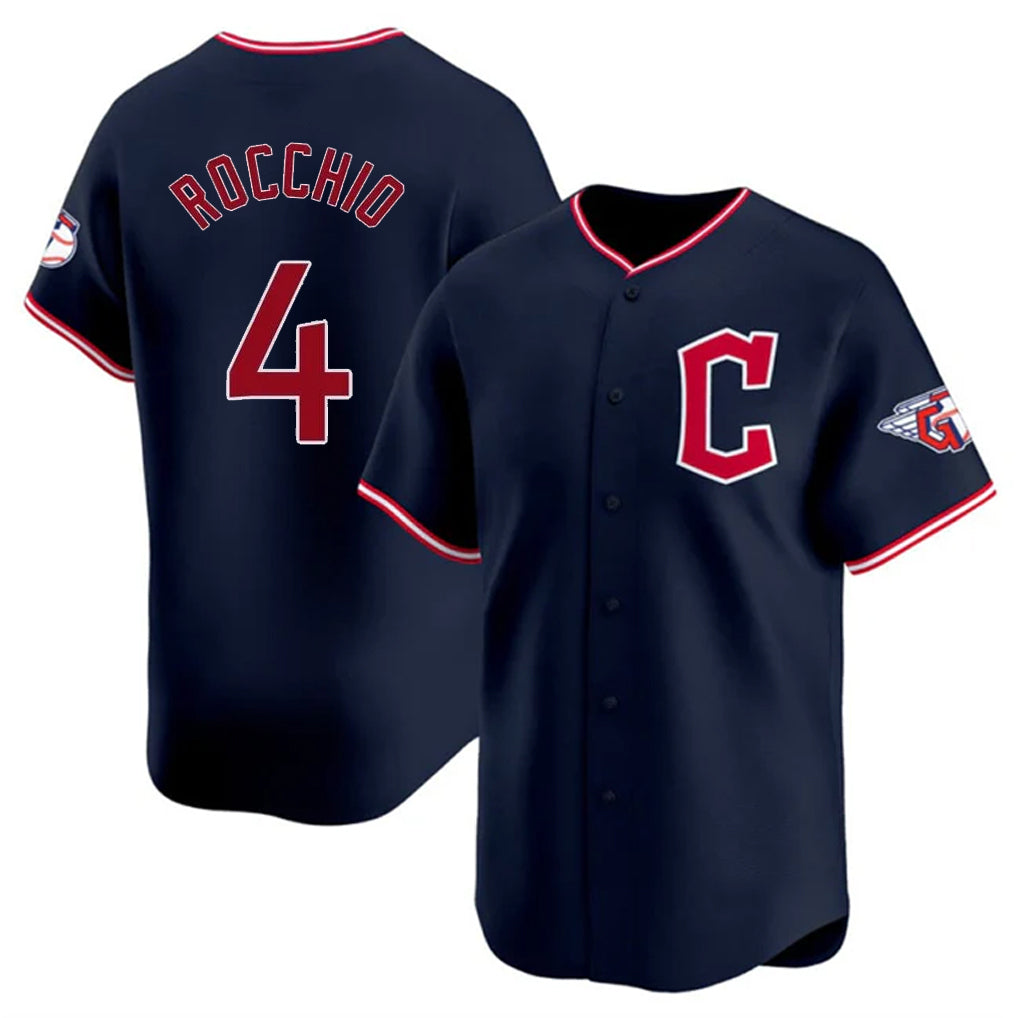 C.Guardians #4 Brayan Rocchio Player Navy Limited Home Gdoa Stitched Jerseys