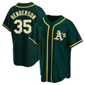 Athletics #35 Rickey Henderson Player Green Replica Alternate Stitched Jersey