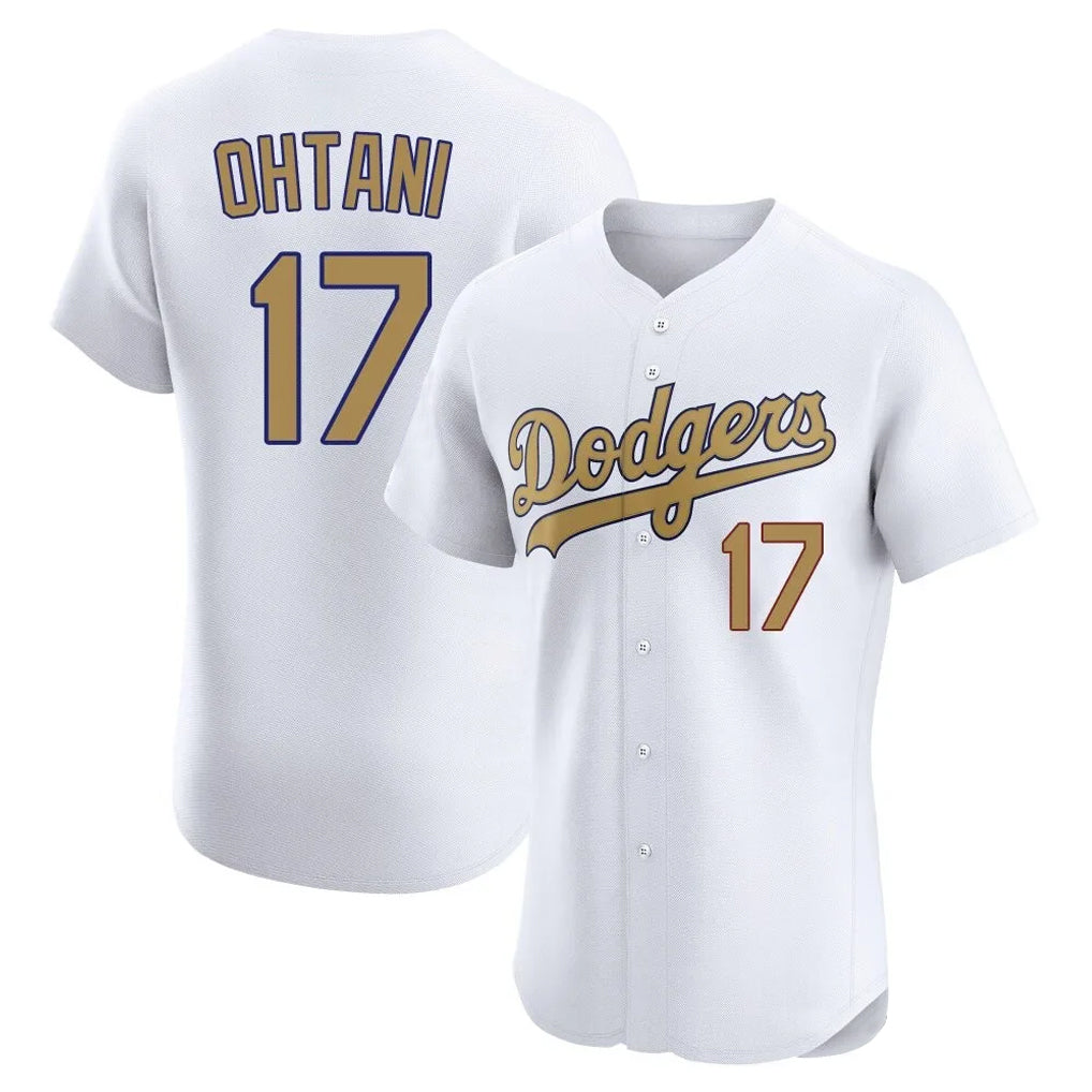 LA.Dodgers #17 Shohei Ohtani Player Gold Limited Elite Home Gdoa Stitched Jerseys