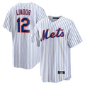 NY.Mets #12 Francisco Lindor Player White Home Game Stitched Jerseys
