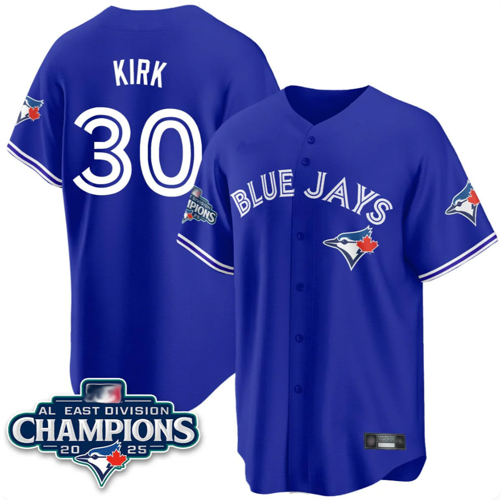 T.Blue Jays #30 Alejandro Kirk Player Royal AL East Division All Stitched Jerseys