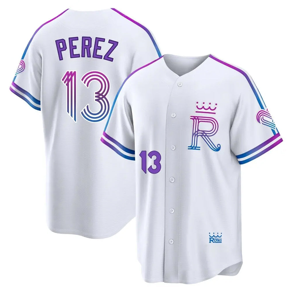 KC.Royals #13 Salvador Perez Player White 2026 City Connect Limited Home Gdoa Stitched Jerseys