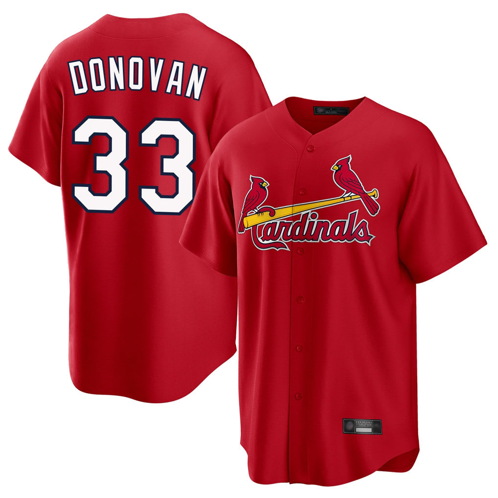 St. Louis Cardinals #33 Brendan Donovan Player Red Home Game Stitched Jerseys