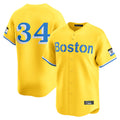 B.Red Sox #34 David Ortiz Player Yellow Limited Home Game Gdoa Stitched Jerseys