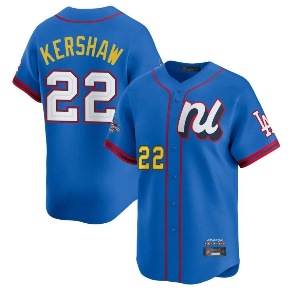 LA.Dodgers #22 Clayton Kershaw Player Blue All-Star Limited Home Gdoa Stitched Jerseys