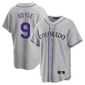 C.Rockies #9 Brenton Doyle Player Gray Game Home Gdoa Stitched Jerseys