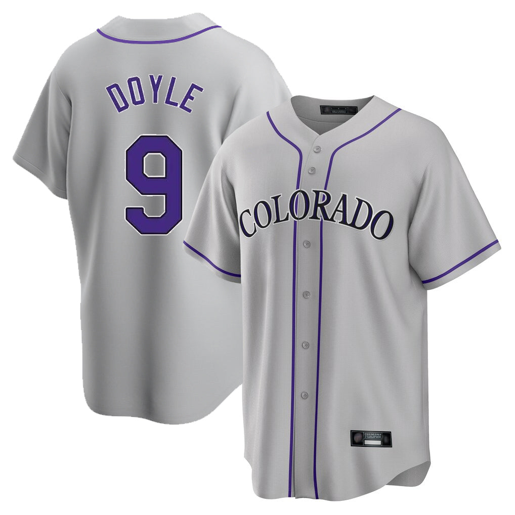 C.Rockies #9 Brenton Doyle Player Gray Game Home Gdoa Stitched Jerseys