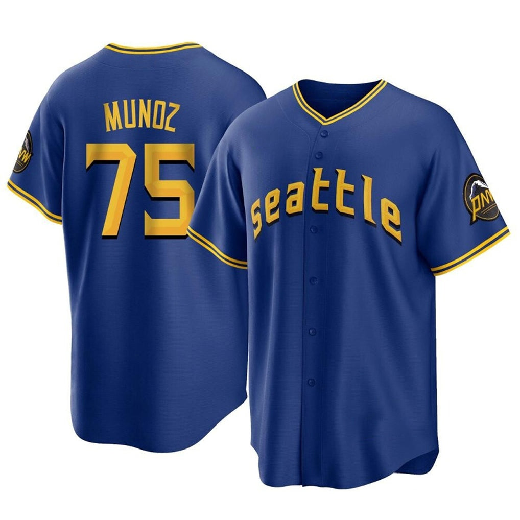S.Mariners #75 Andres Munoz Player Royal City Connect Home Game Stitched Jerseys