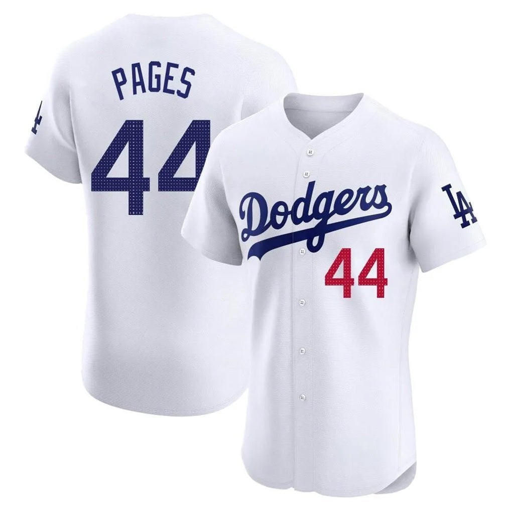 LA.Dodgers #44 Andy Pages Player White Limited Elite Home Gdoa Stitched Jerseys