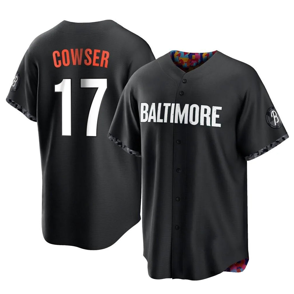 B.Orioles #17 Colton Cowser Player Black City Connect Home Game Gdoa Stitched Jerseys
